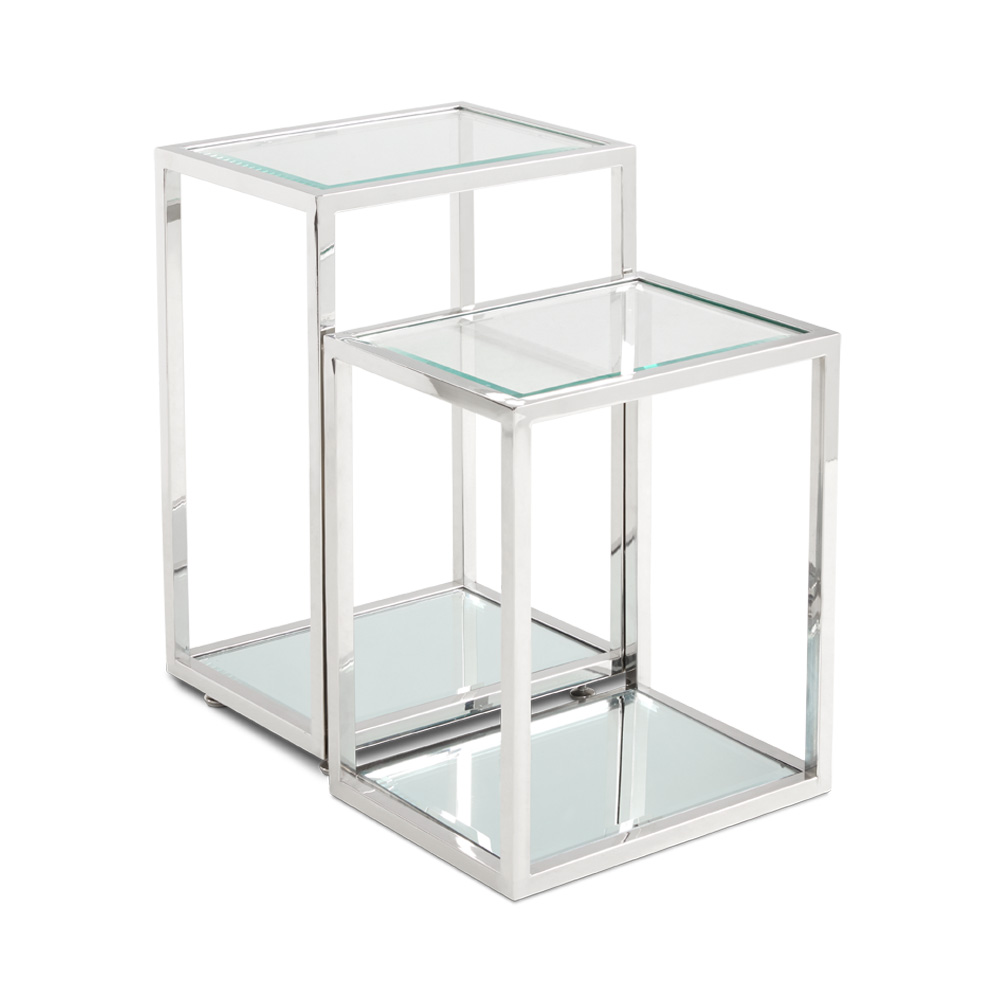 Multi-Level Silver End Table